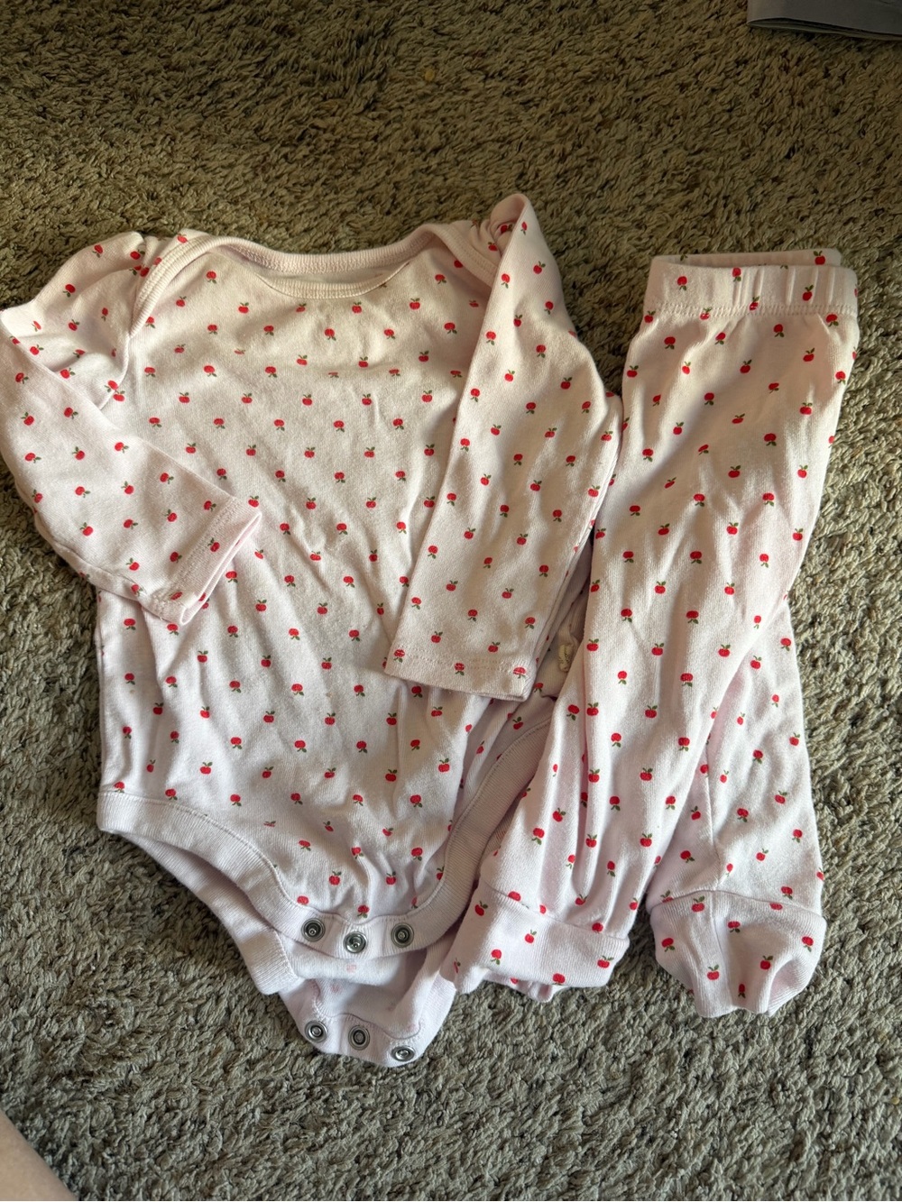 Baby gap Pink Cherry-Print Baby One-Piece Set